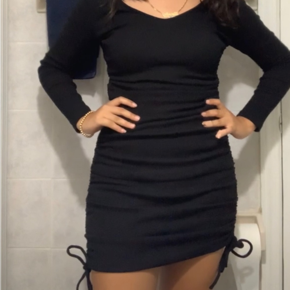 Black Scrunched Dress